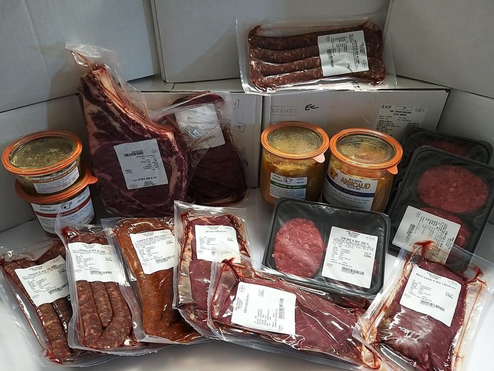 Livraison des colis de boeuf